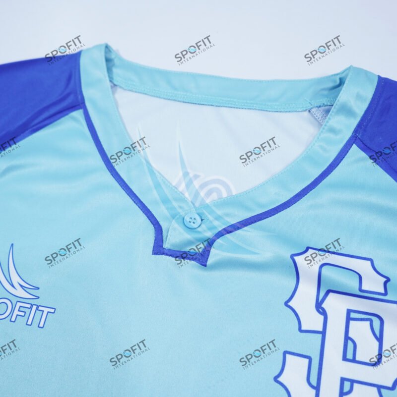 Sublimated Baseball Jersey - V Neck Double Button - Image 2