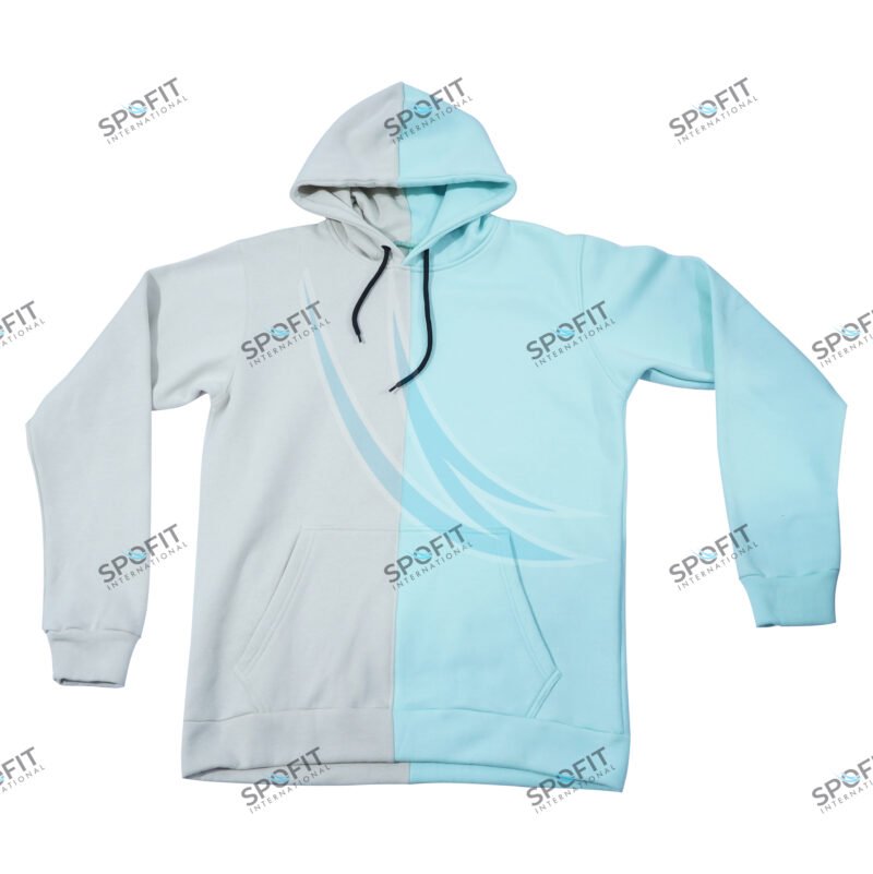  Polyester Fleece Two Tone Pull Over Hoodie 