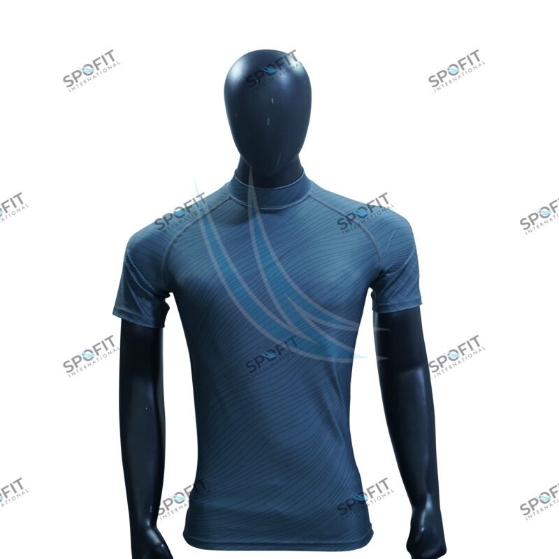 Comfortable Compression T-shirt, Athletic Round Neck